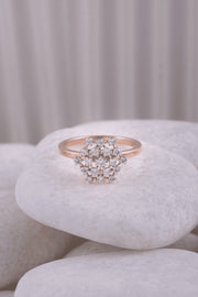 Floral Cluster Diamond Ring in Rose Gold | Lab-Grown Diamond Flower Ring | Elegant Everyday Jewelry – Diamral Jewels