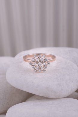 Floral Cluster Diamond Ring in Rose Gold | Lab-Grown Diamond Flower Ring | Elegant Everyday Jewelry – Diamral Jewels