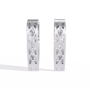Lustrous Solitaire Contour Earrings (ER14076)
