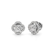 1.75Ct Cushion Shape Halo Studs Earrings