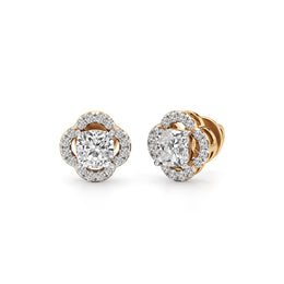1.75Ct Cushion Shape Halo Studs Earrings