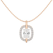 Uriah 3Ct Oval Cut Halo Pendant