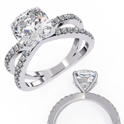 Effervescent Shared-Prong Memory Ladies Ring (LR14139)