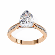 Gleaming V-Prong Figure Ladies Ring (LR14166)