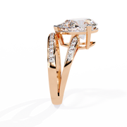 Glistening Shared-Prong Smoke Ladies Ring (LR14300)