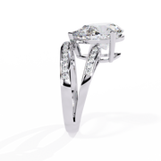 Glistening Shared-Prong Smoke Ladies Ring (LR14300)