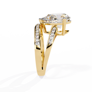 Glistening Shared-Prong Smoke Ladies Ring (LR14300)