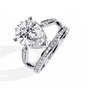 Glistening Shared-Prong Smoke Ladies Ring (LR14300)