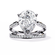Glistening Shared-Prong Smoke Ladies Ring (LR14300)