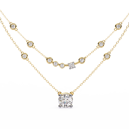 Majestic Shared-Prong Skeleton Necklace (NK14002)