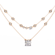 Majestic Shared-Prong Skeleton Necklace (NK14002)